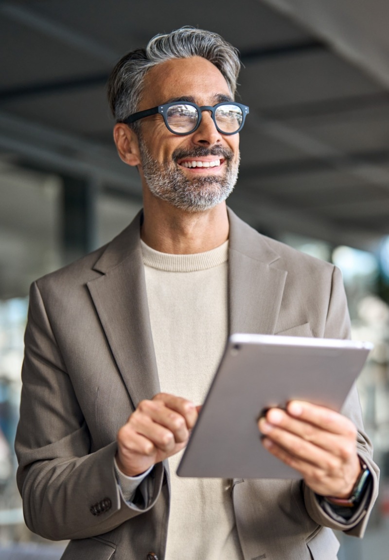 Happy local SEO marketing client with AEO results