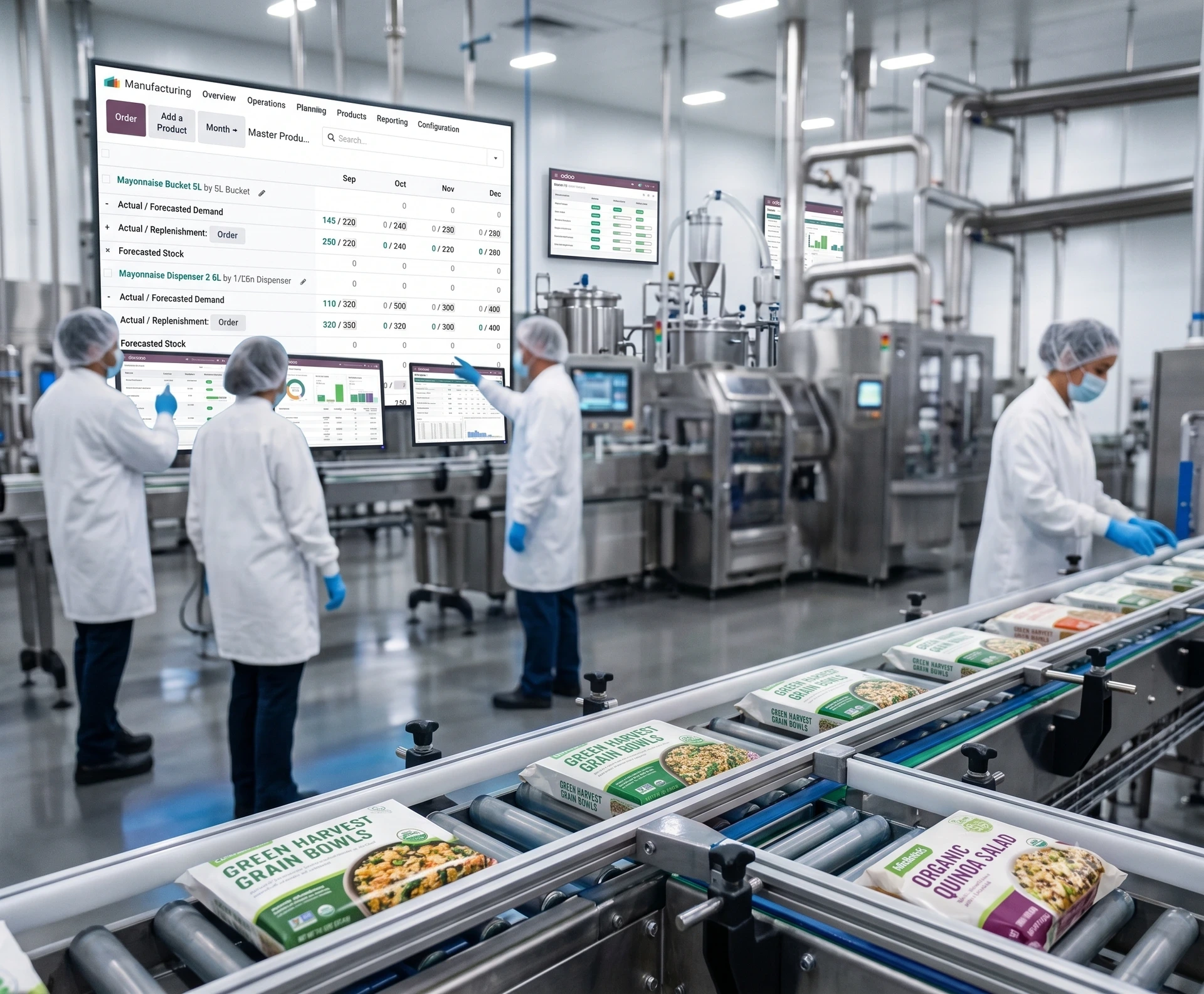 Food production floor using an OdooERP