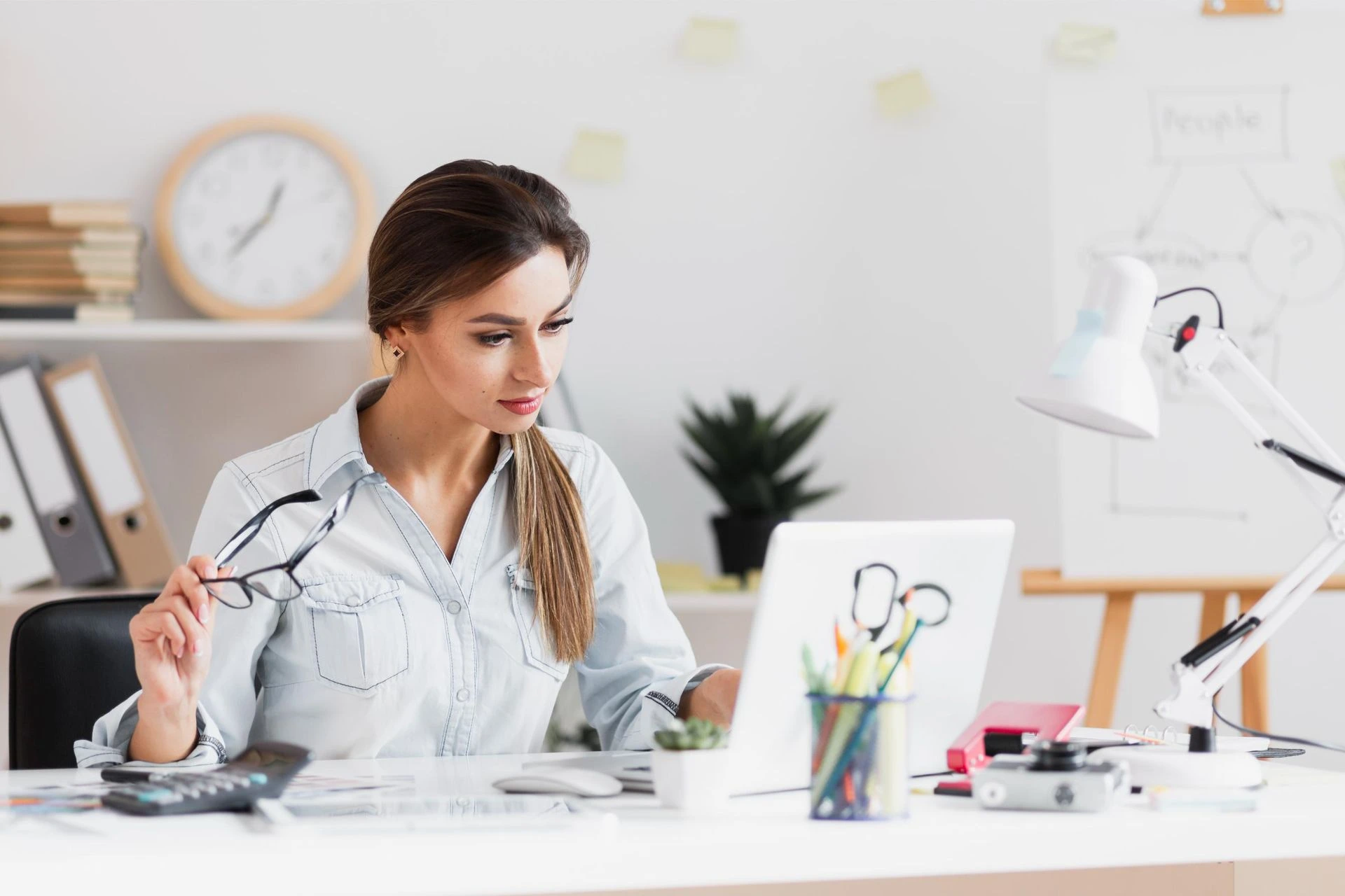 Productive business woman with AI Employees