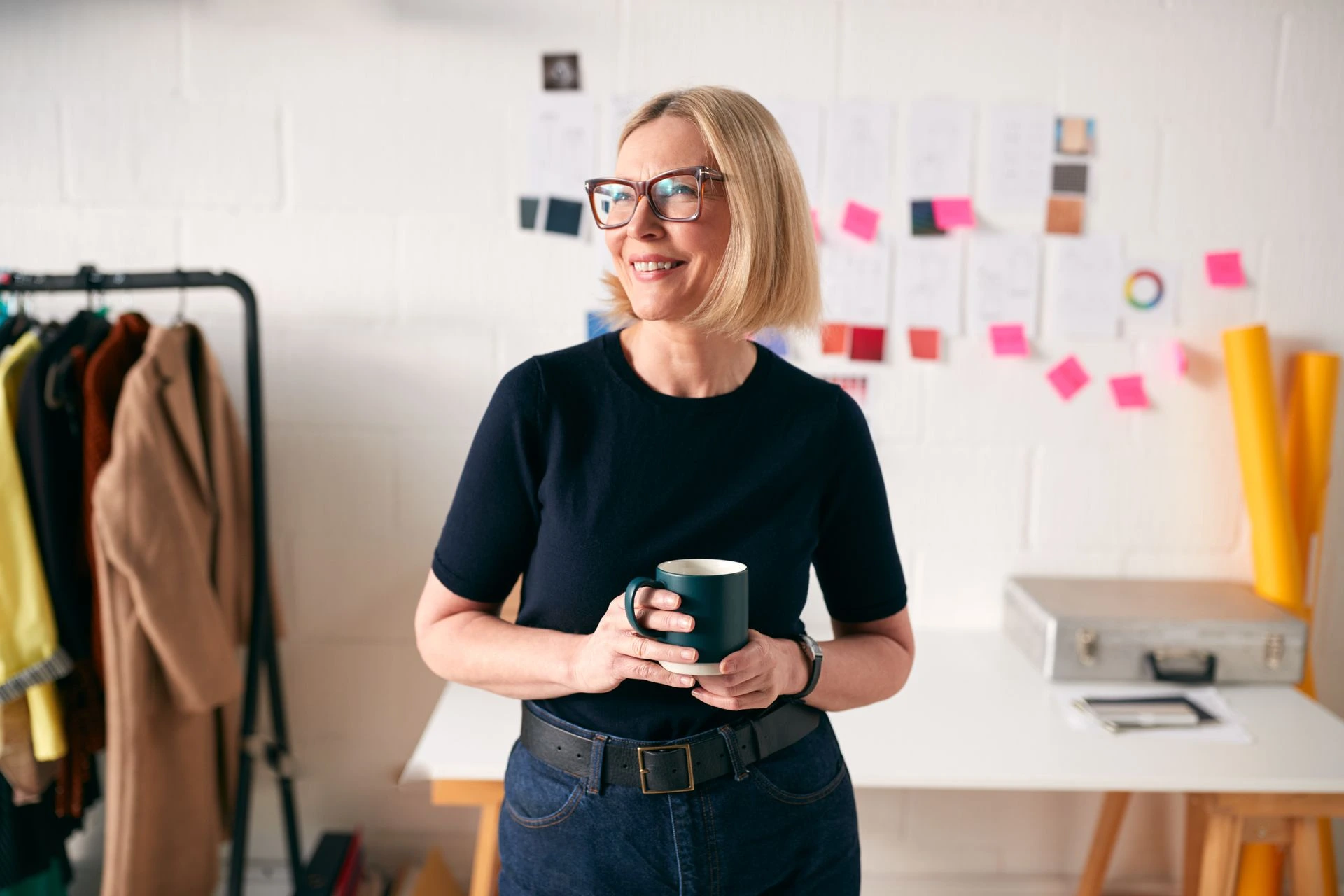 Happy business owner working with a virtual assistant